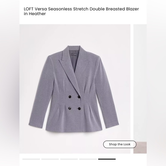 LOFT Charcoal Double-Breasted Blazer - Picture 5 of 6